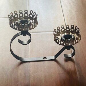 Vintage Wrought Iron Double Candle Holder